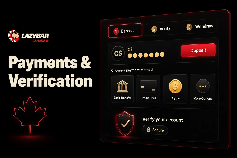 LazyBar Casino withdrawal cashier and KYC verification for CAD payouts